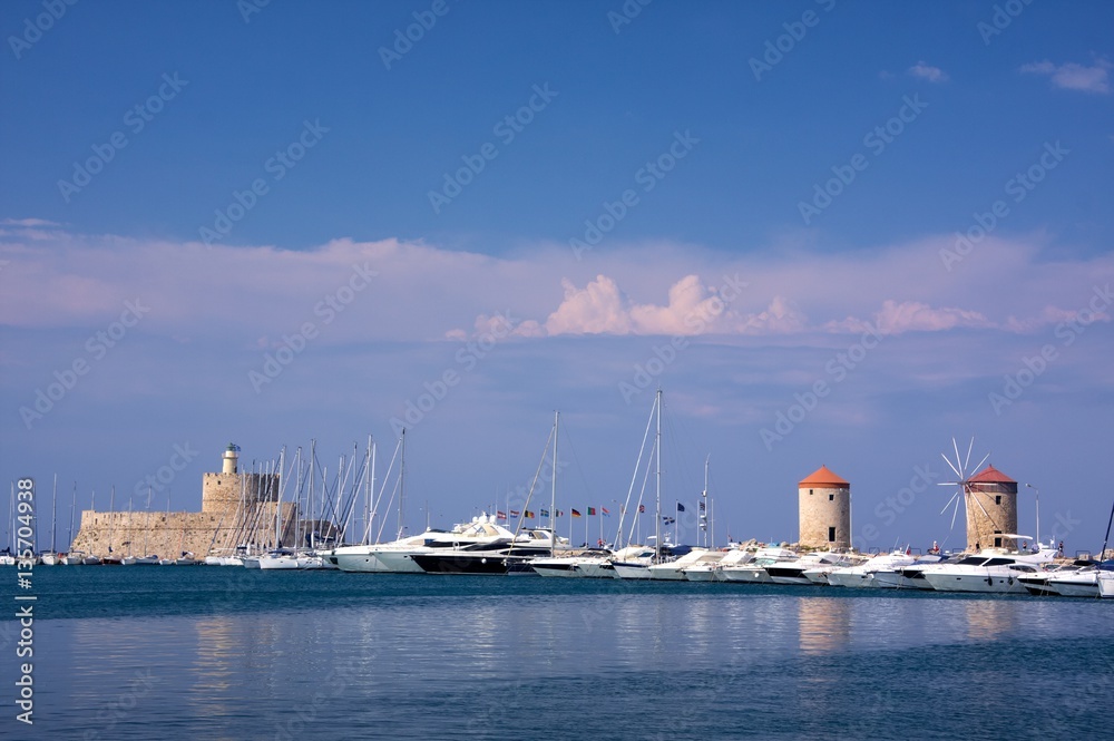 Le port, Rhodes, Grèce.