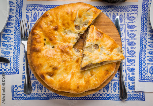 bakery product kubdari in Georgian photo