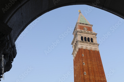 San Marco bell tower in San Marco Square, Venice, Veneto, Italy,