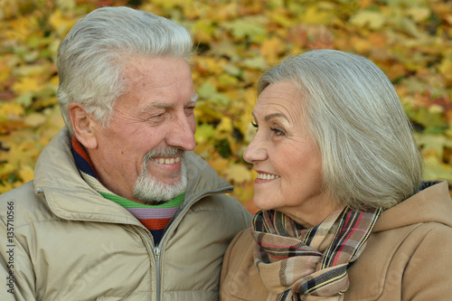 Senior couple in autumn park © aletia2011