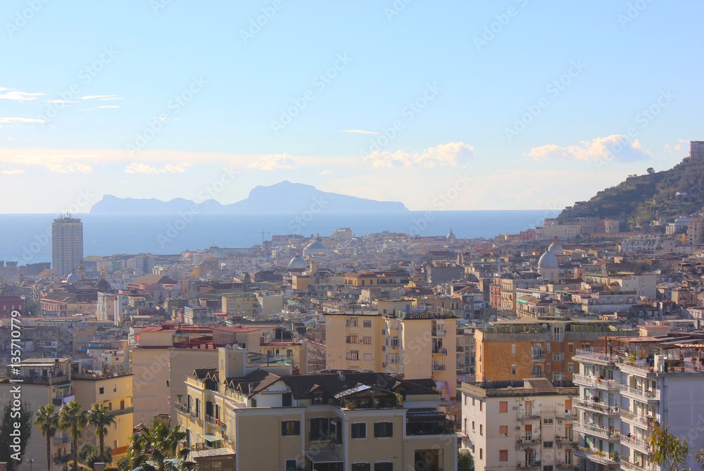 View of Naples and Capri, Italy