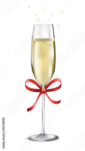 Sektglas mit Schleife