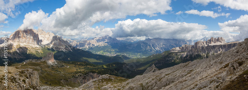 panoramic view to Cortina Di Ampezzo, Dolomites, Italy