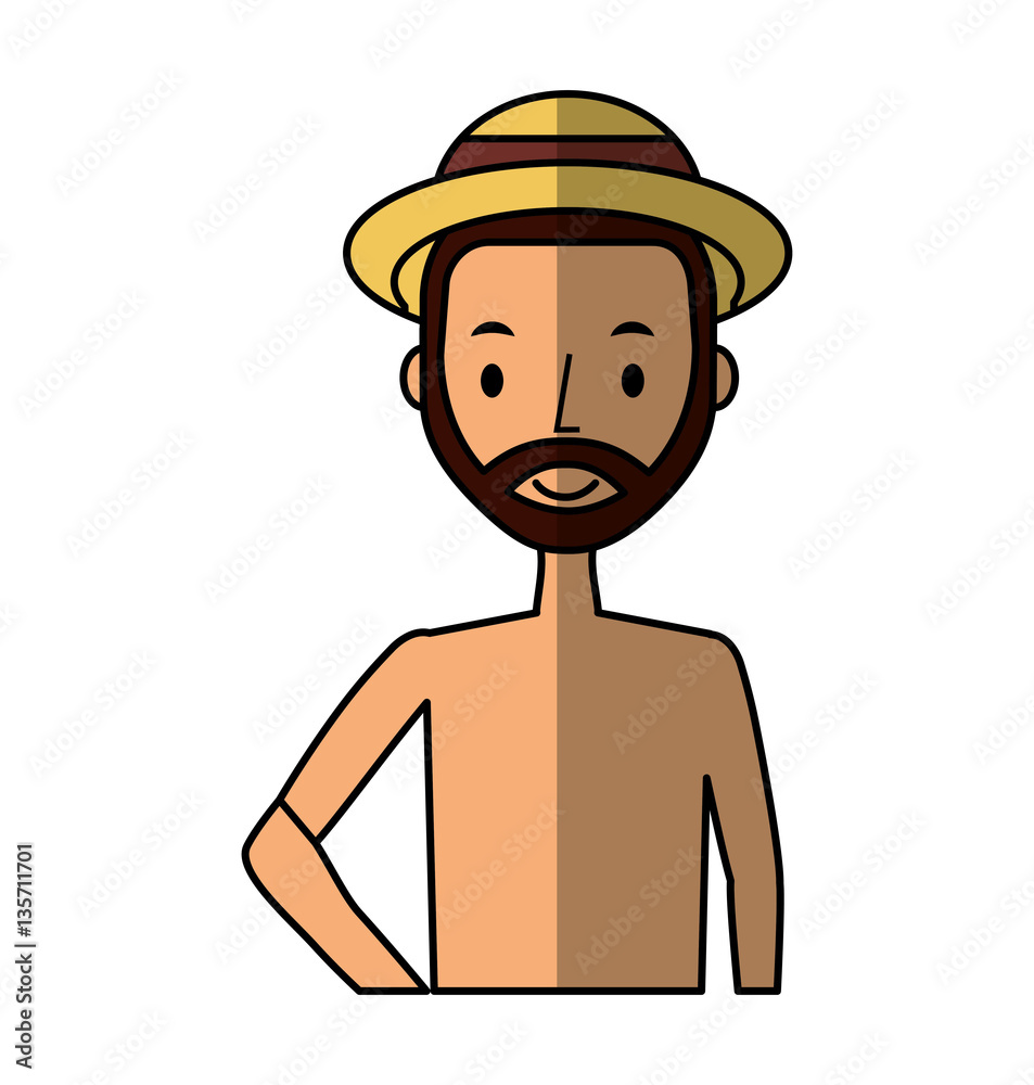 young man character with summer clothes vector illustration design