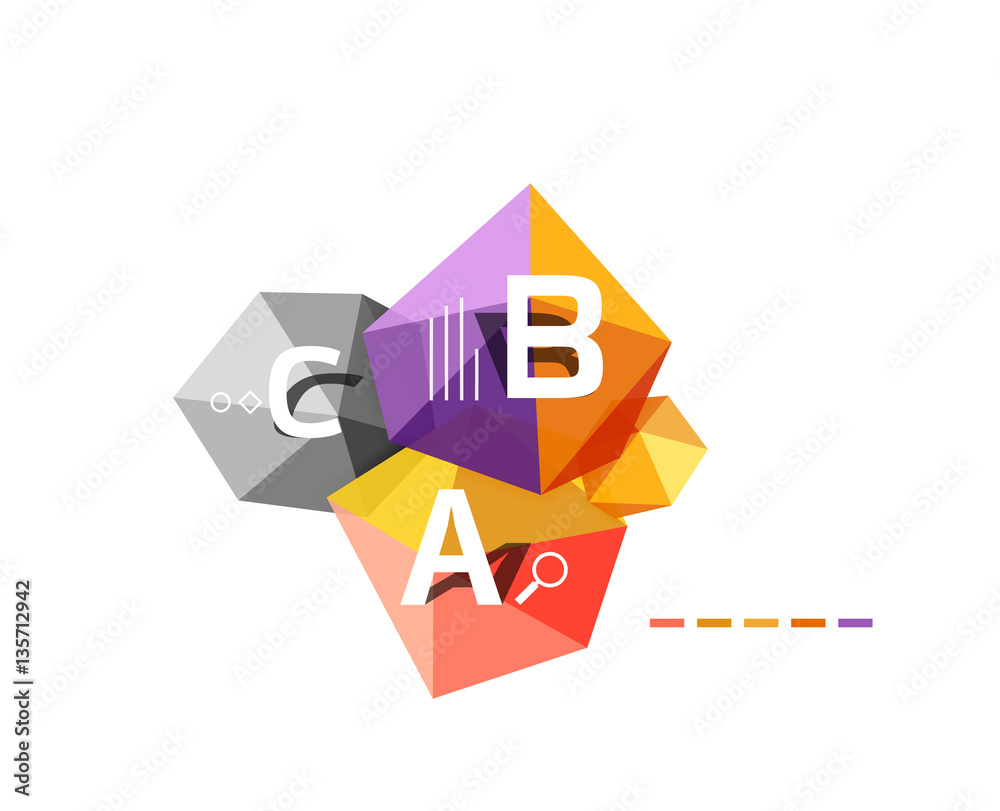 Abstract low poly infographics template Abstract low poly infographics template