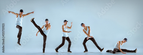 The man dancing hip hop choreography