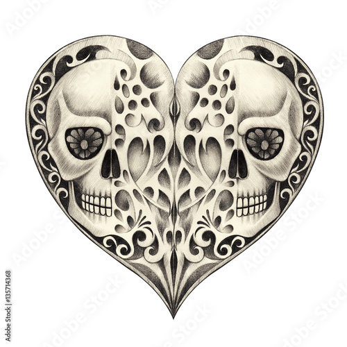 Foto Skull heart tattoo