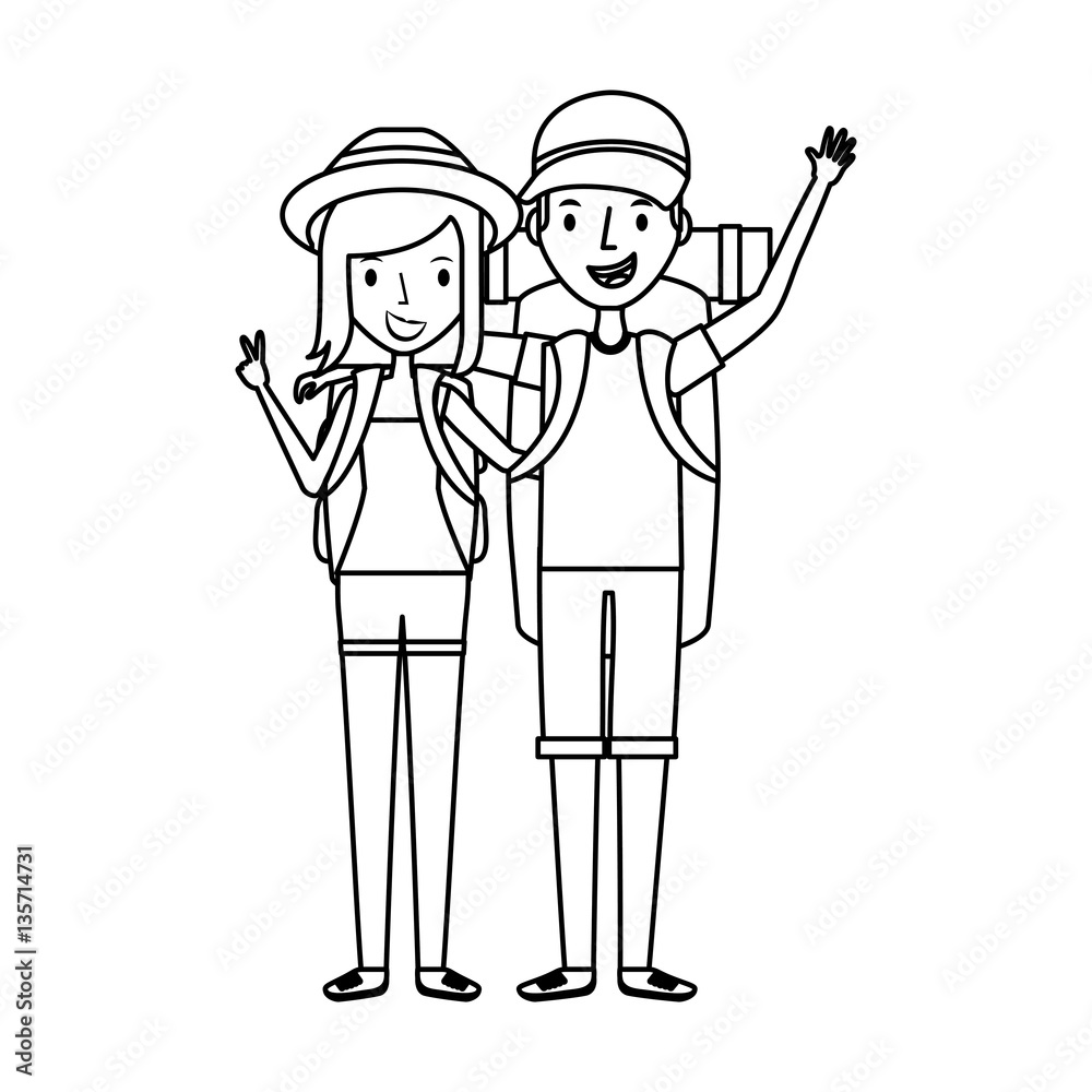 Fototapeta premium young people character with summer clothes vector illustration design