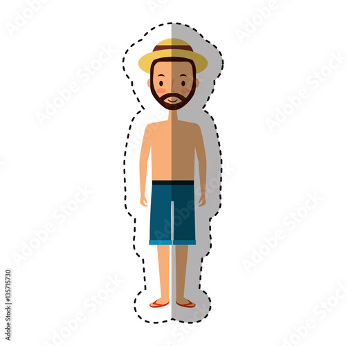 young man character with summer clothes vector illustration design