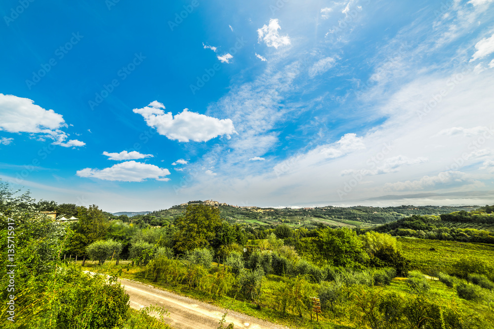 green valley in Tuscany, Italy