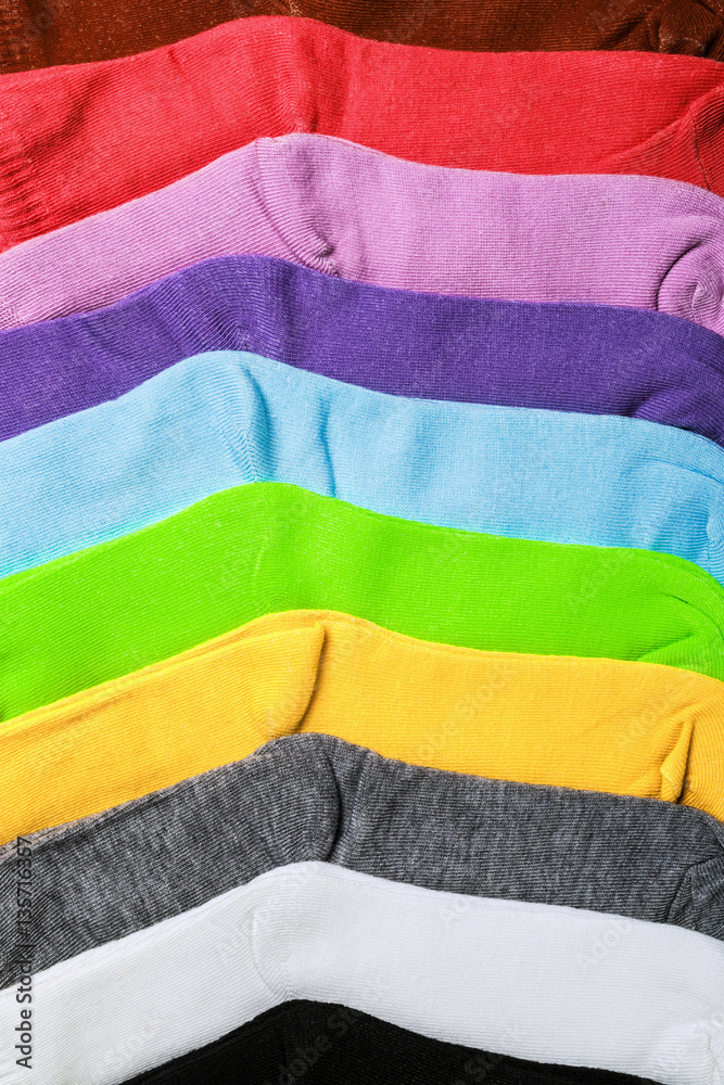 socks of different colors background. Textile background socks of different colors background. Textile background