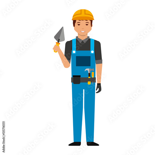 Construction professional avatar character vector illustration design