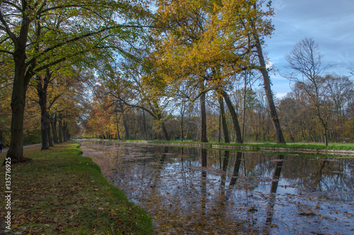 Schlosspark. Herbst. Schloss. Burg. Herbs im Wald.