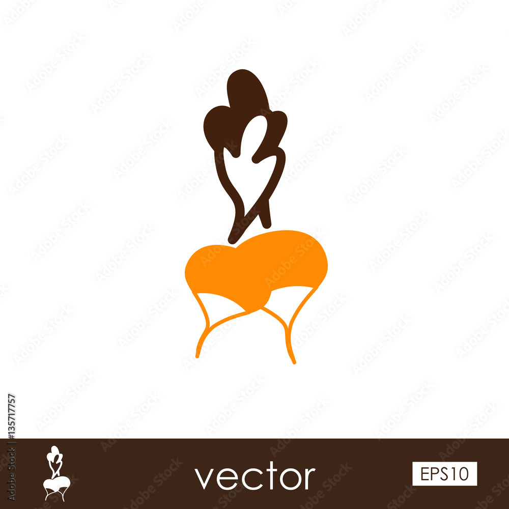 Radish outline icon. Vegetable vector Radish outline icon. Vegetable vector