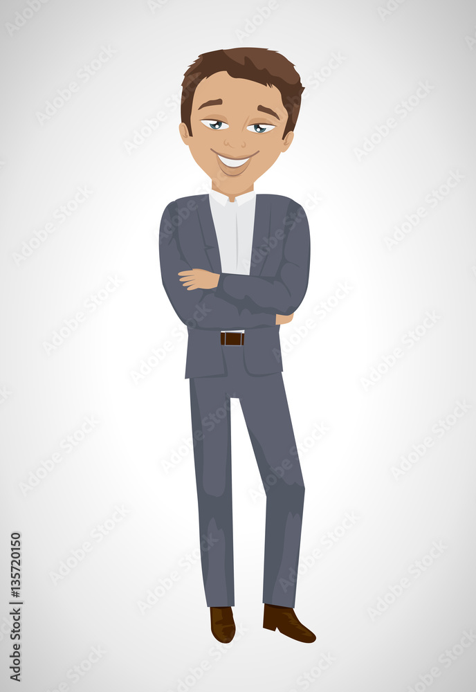 Business Man-Isolated On Gray Background.Vector Illustration,Graphic Design.For App,Web Site,Print,Presentation Templates,Mobile Applications And Promotional Materials.Office Concept Business Man-Isolated On Gray Background.Vector Illustration,Graphic Design.For App,Web Site,Print,Presentation Templates,Mobile Applications And Promotional Materials.Office Concept