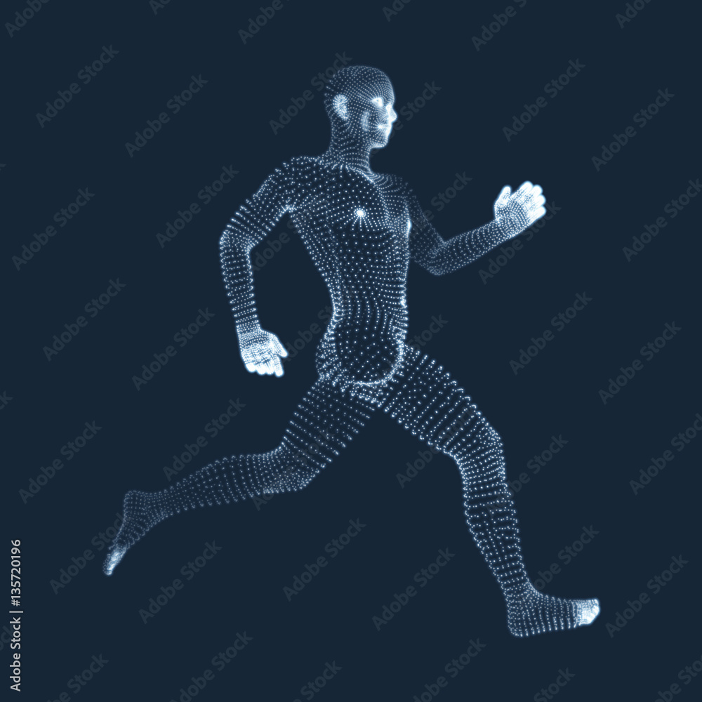 Running Man. Vector Graphics Composed of Particles. Running Man. Vector Graphics Composed of Particles.