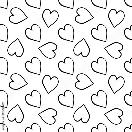 Hand Drawn Heart Seamless Pattern