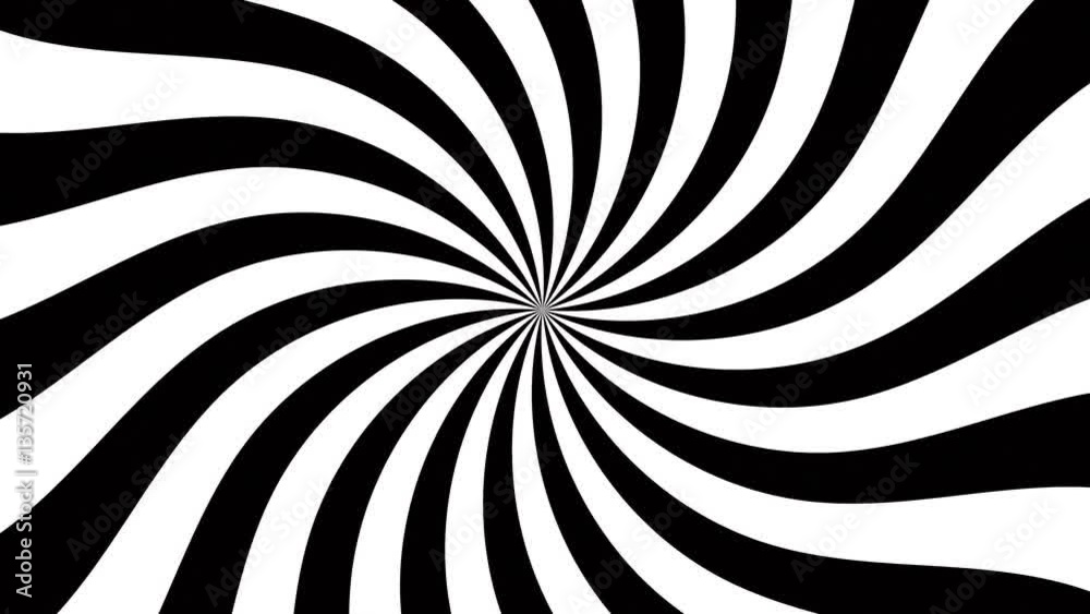 4k animated spiral (hypnotic), slow rotation. Black and white. Seamless loop.
