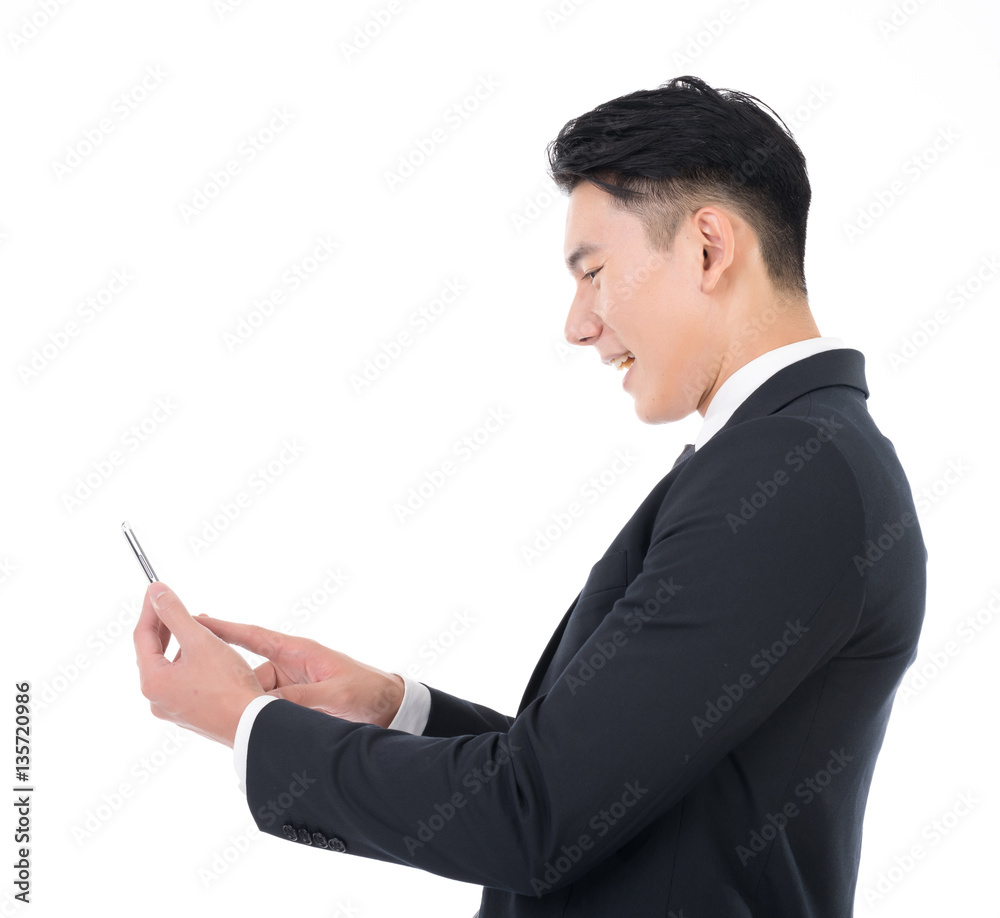business man texting business man texting