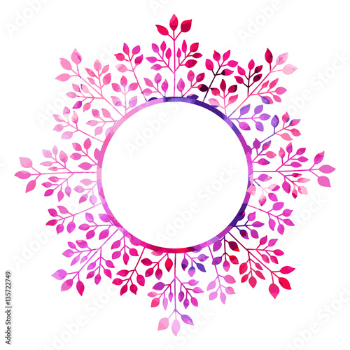  Hand drawn floral wreaths with leaves, flowers, berries. Vector round frames. Decorative elements for design.