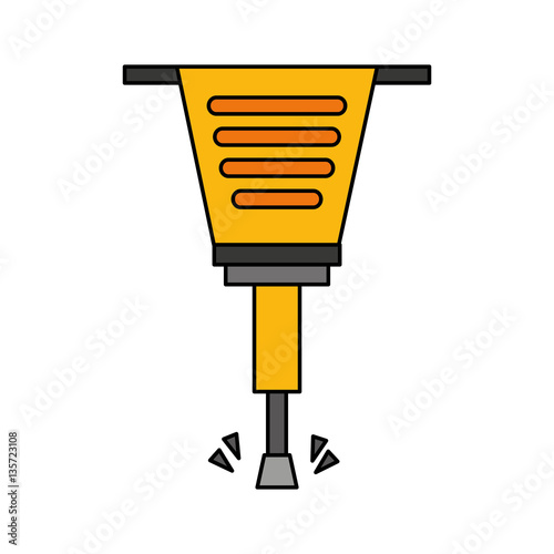 pneumatic hammer tool isolated icon vector illustration design