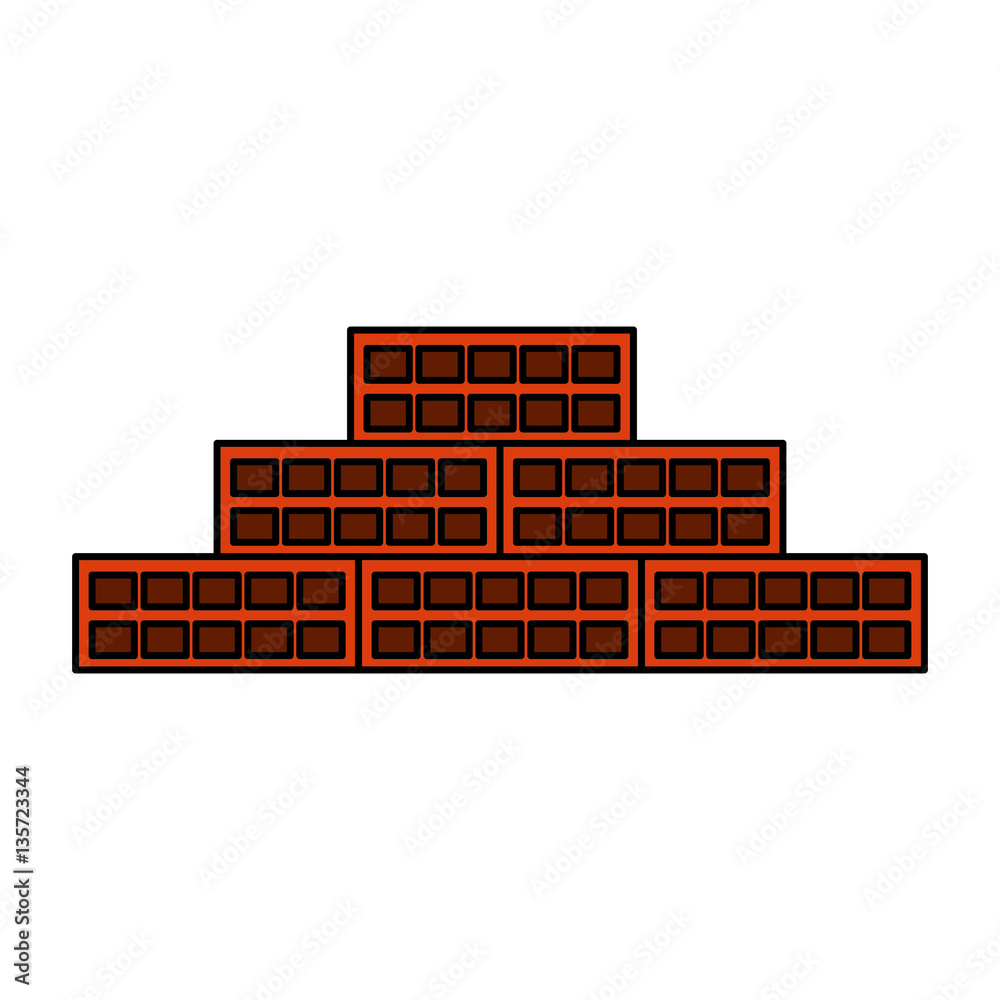 bricks wall construction icon vector illustration design bricks wall construction icon vector illustration design