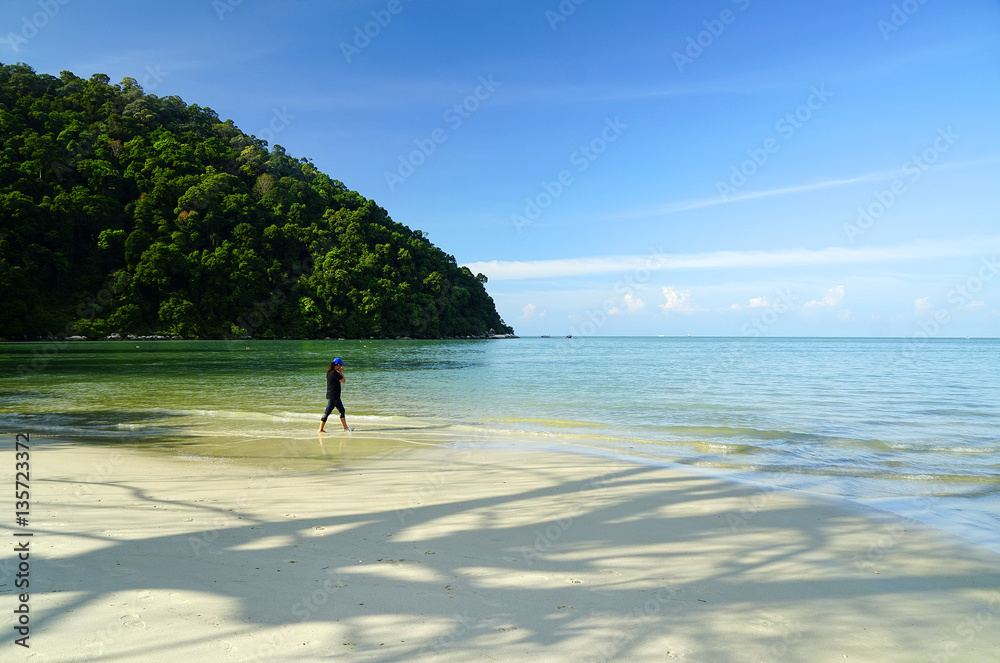 Monkey beach on Pinang Island, Malaysia, Asia