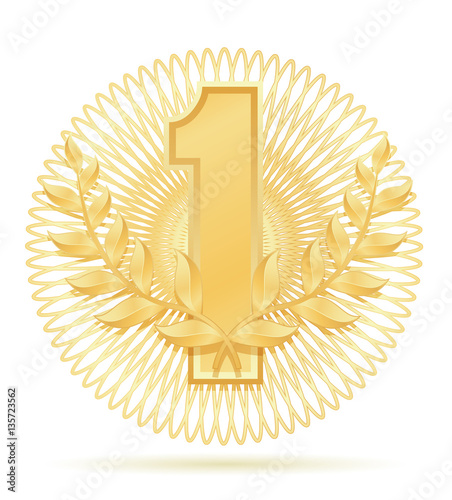laureate wreath winner sport gold stock vector illustration