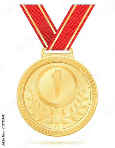 medal winner sport gold stock vector illustration