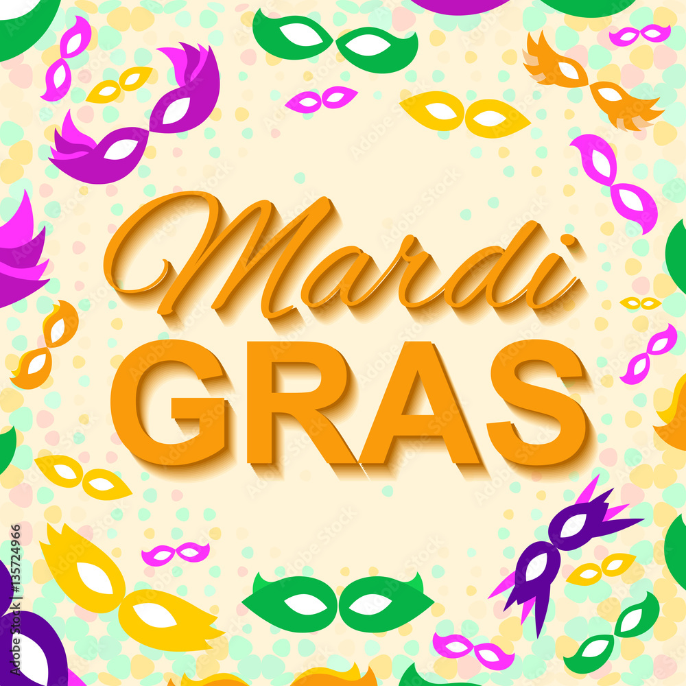 Fototapeta premium Background with Mardi Gras Mask