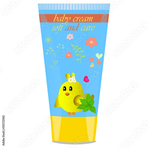 Baby cream tube with kids design