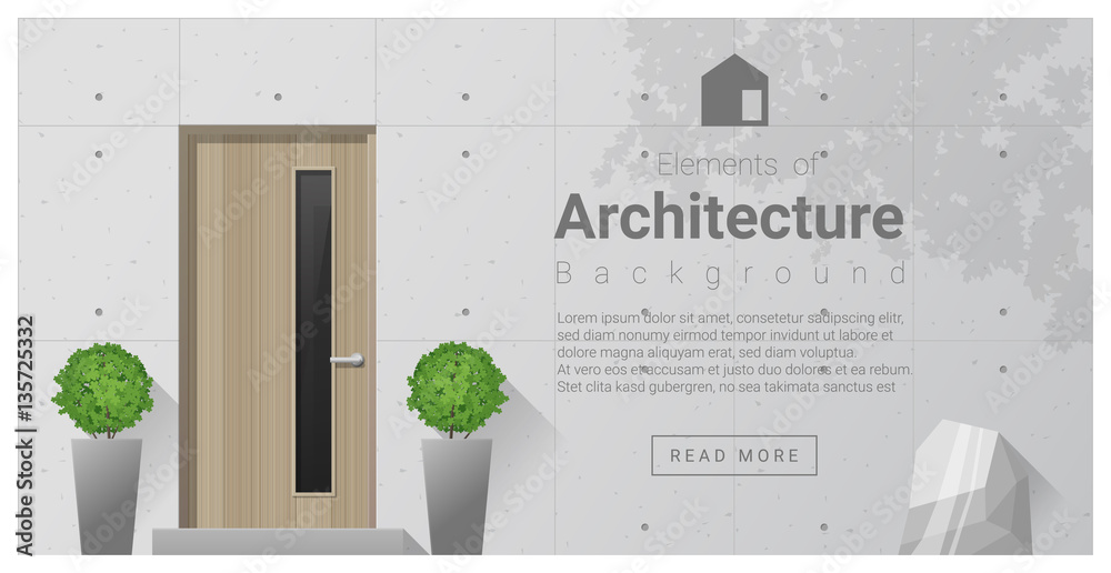 Fototapeta premium Elements of architecture , front door background , vector ,illustration