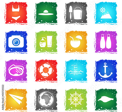 beach icon set
