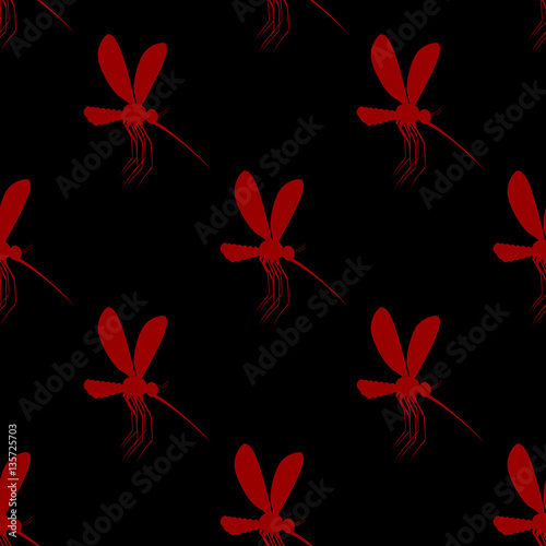mosquito seamless pattern. Bloodsucking insects ornament. gnat t