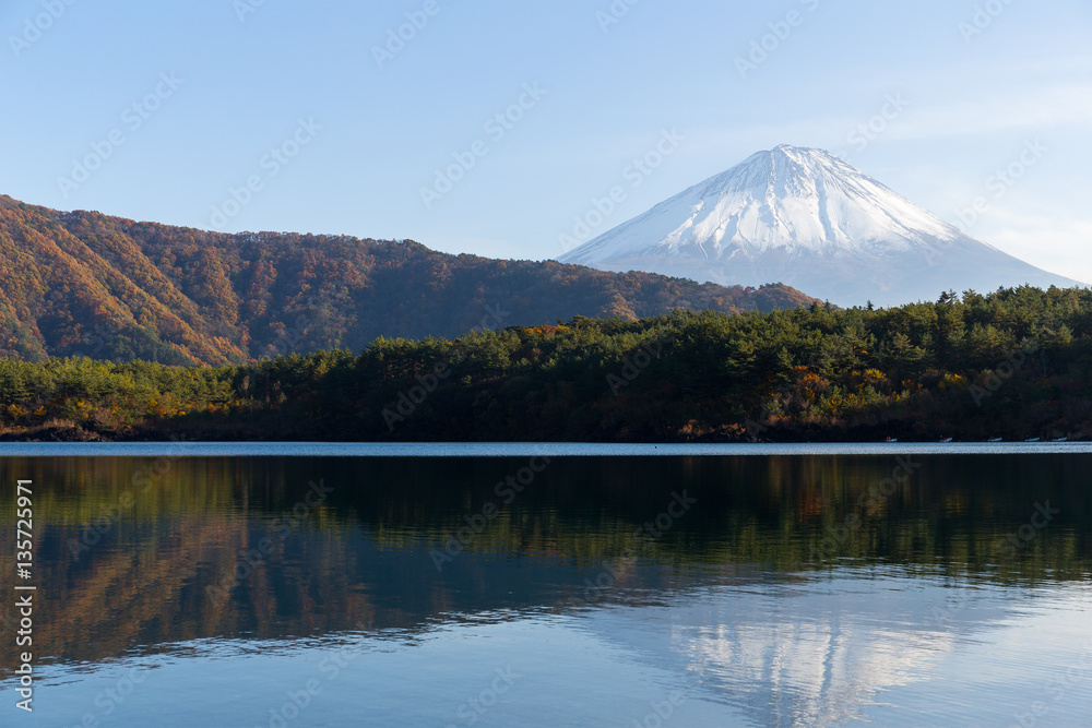 Mount Fuji and lake