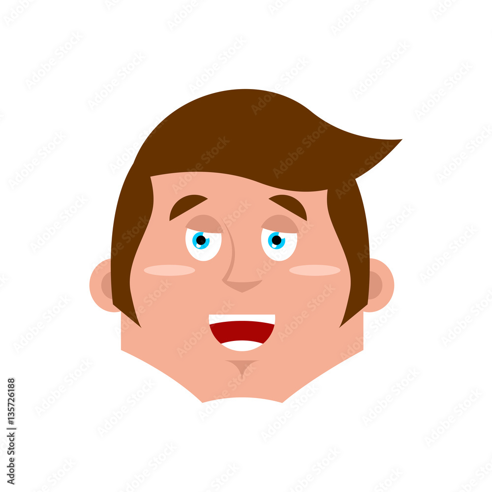 Guy happy Emoji. boy merry emotion isolated. young man face Guy happy Emoji. boy merry emotion isolated. young man face