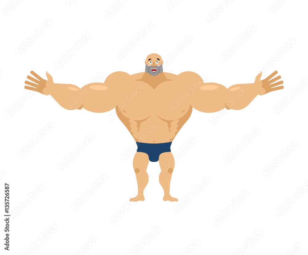 Happy bodybuilder. merry sportsman. Glad Athlete isolated. fitne Happy bodybuilder. merry sportsman. Glad Athlete isolated. fitne