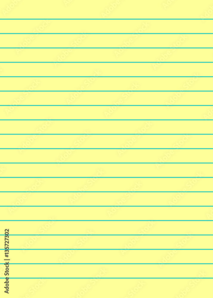 Notebook paper background. Yellow lined paper Stock Vector | Adobe Stock