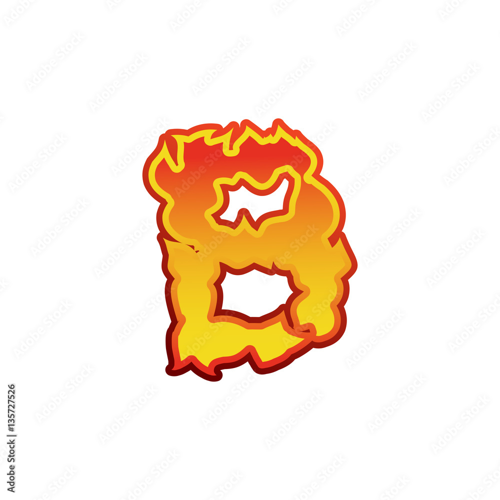Letter B fire. Flames font lettering. Tattoo alphabet character. Stock  Vector | Adobe Stock
