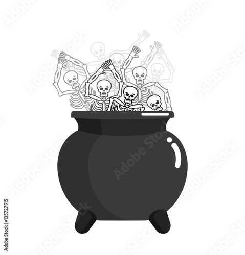 Sinner in pot. Skeleton in boiler. Cook for sinners in resin. Re
