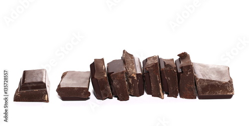 chocolate bars isolated on white background