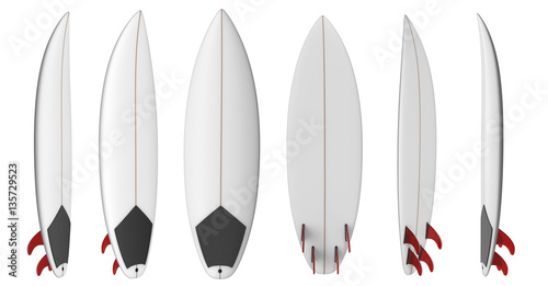 Shortboard blank short surfboard with red fins