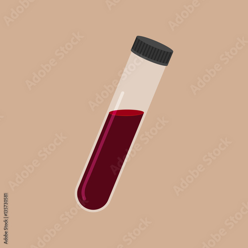 Set of different inclined test tube with blood