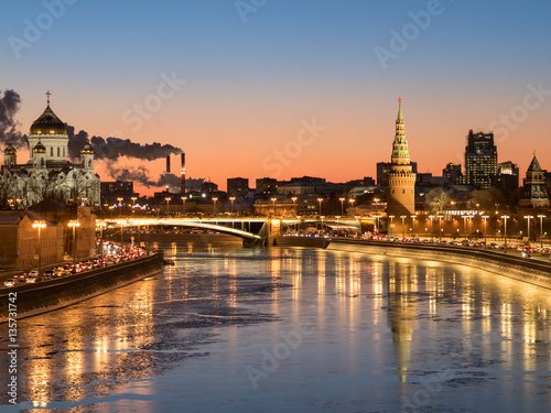 Evening Moscow view of the Kremlin © Pavel Korotkov