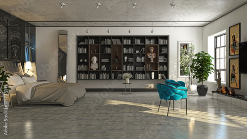 Appartamento, Rendering 3d progetto, interni, Camera Da Letto, Luxury photo