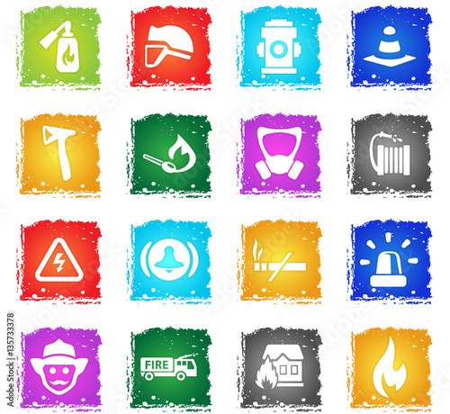 fire brigade icon set