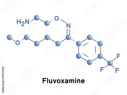 Fluvoxamine is a medication with a selective serotonin reuptake inhibitor and s1 receptor agonist. It is used for the treatment of obsessive compulsive, major depressive disorder and anxiety disorders photo