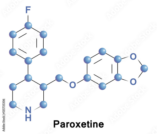 Paroxetine is an antidepressant of the selective serotonin reuptake inhibitor class. It is used to treat major depressive disorder, obsessive-compulsive disorder, social anxiety disorder, etc