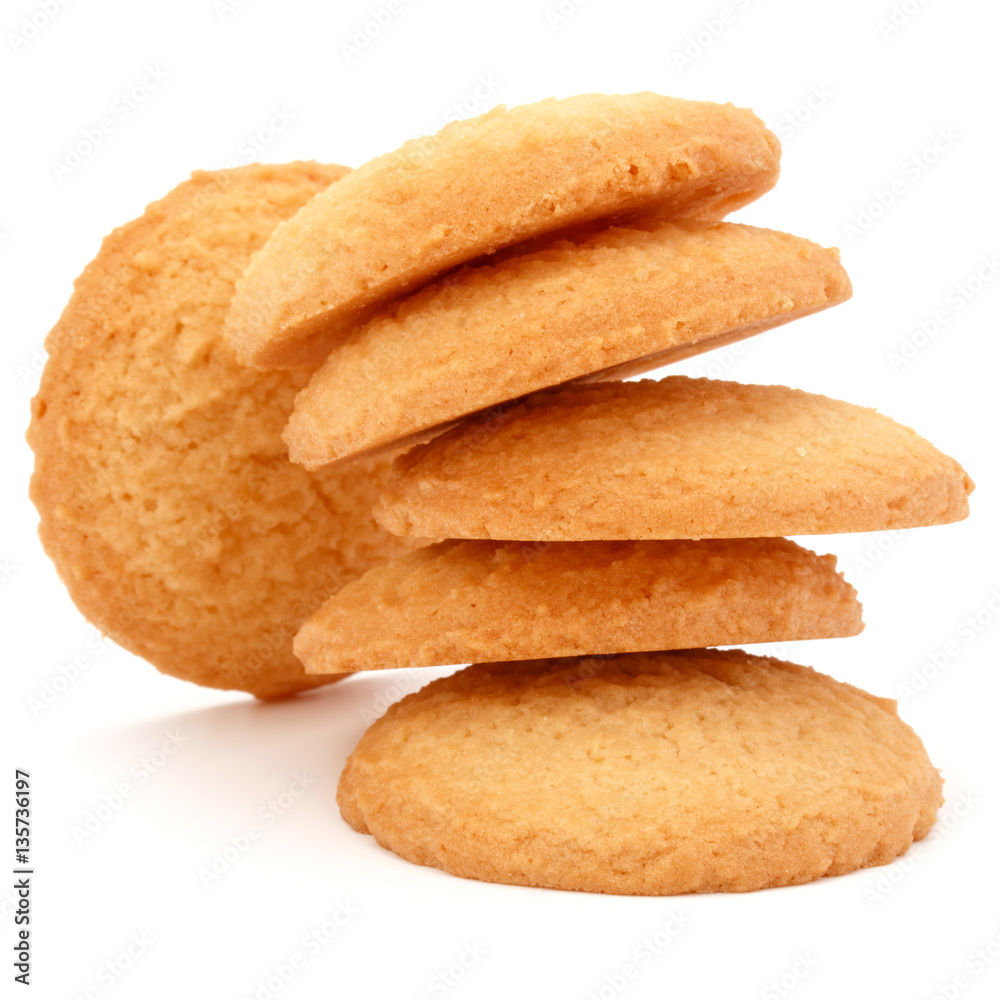 stacked short pastry cookies isolated on white background stacked short pastry cookies isolated on white background
