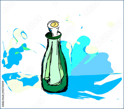 Sea adventures - a bottle with a letter from the distant countri